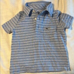 Blue Striped Kids Polo Shirt